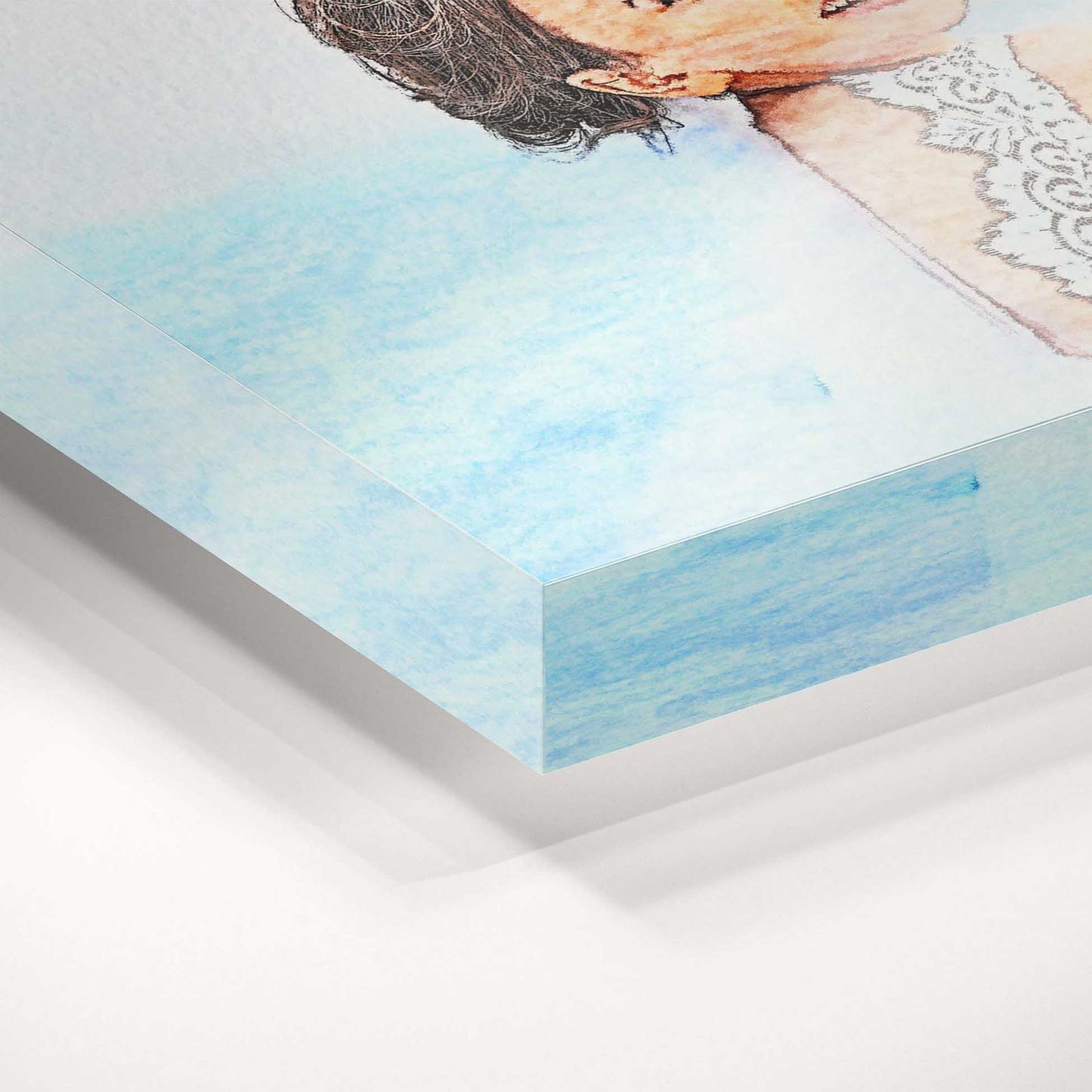 Add a touch of artistic charm to your surroundings with our acrylic block featuring personalised watercolor paintings, creating a visually appealing focal point for your home or office decor