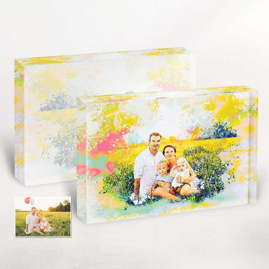 Our Personalised Splash Watercolor Acrylic Block Photo is a cool and creative way to capture your most cherished moments. The vibrant splash effect adds an inspirational and unique touch to your home decor