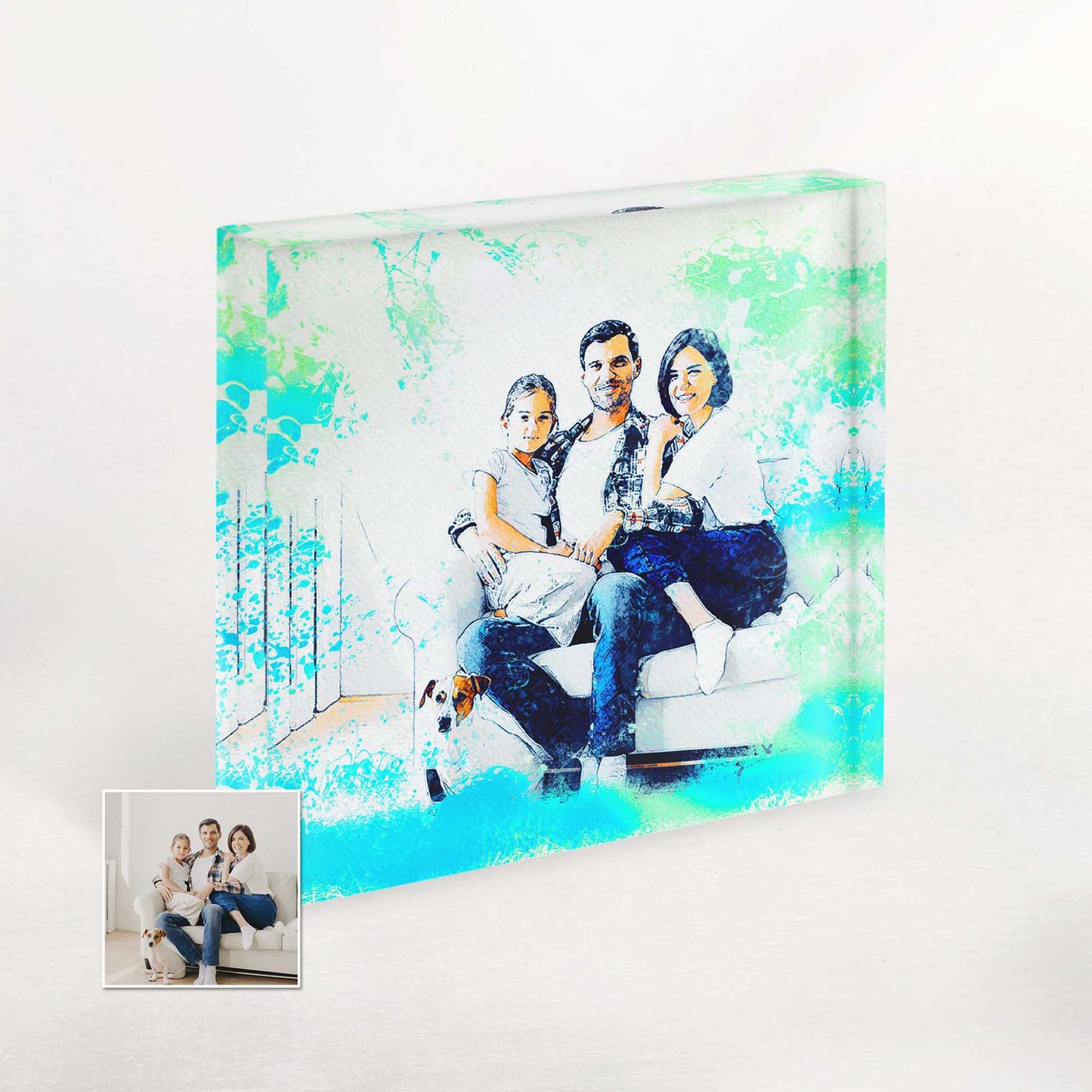 Celebrate love and creativity with our Personalised Splash Watercolor Acrylic Block Photo. The vibrant splash effect and personalized details make it a unique and inspirational addition to your home decor