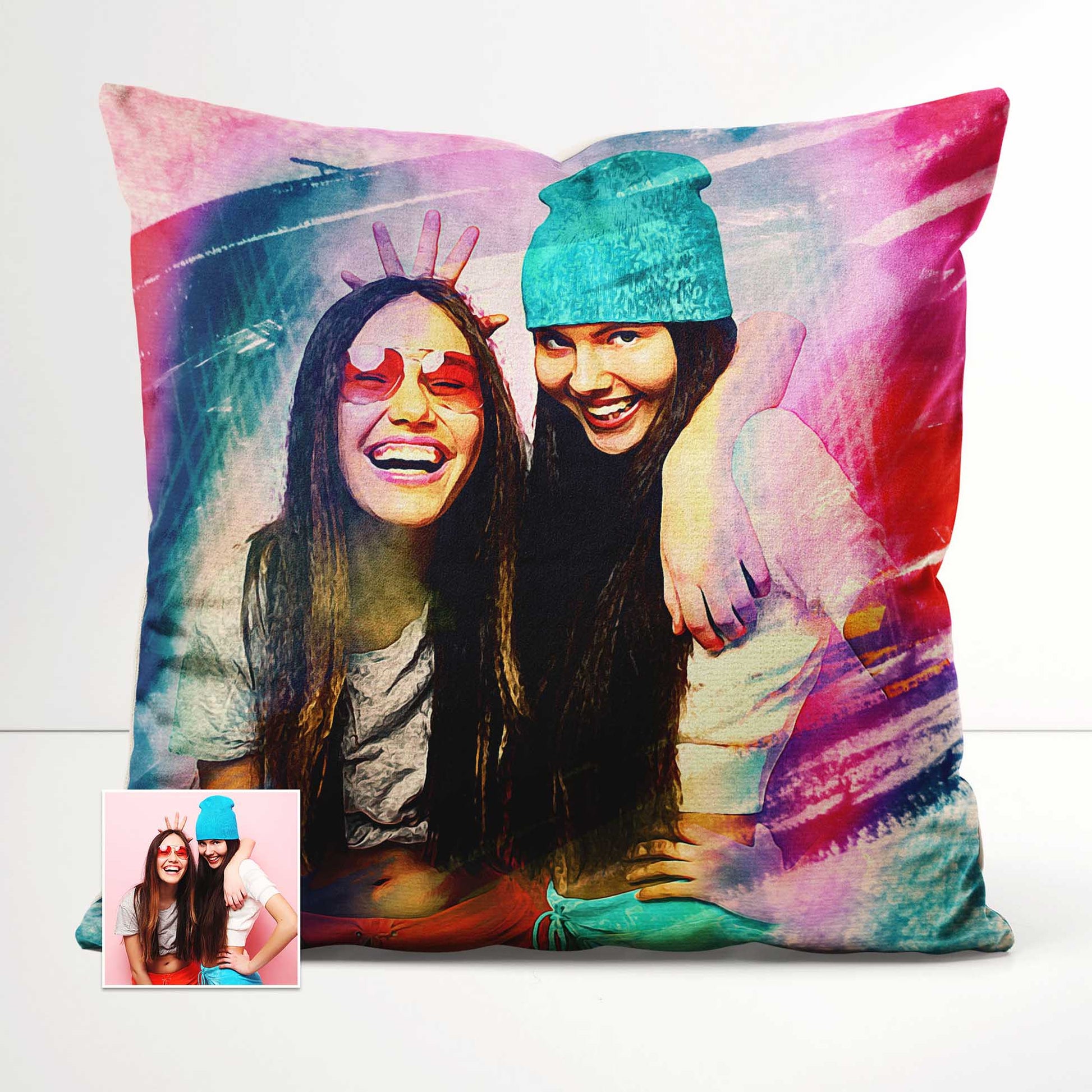Express your creativity with the Personalised Artistic Brush Painting Cushion. Crafted from plush velvet fabric and printed with a design inspired by your photo, this handmade cushion is truly one-of-a-kind