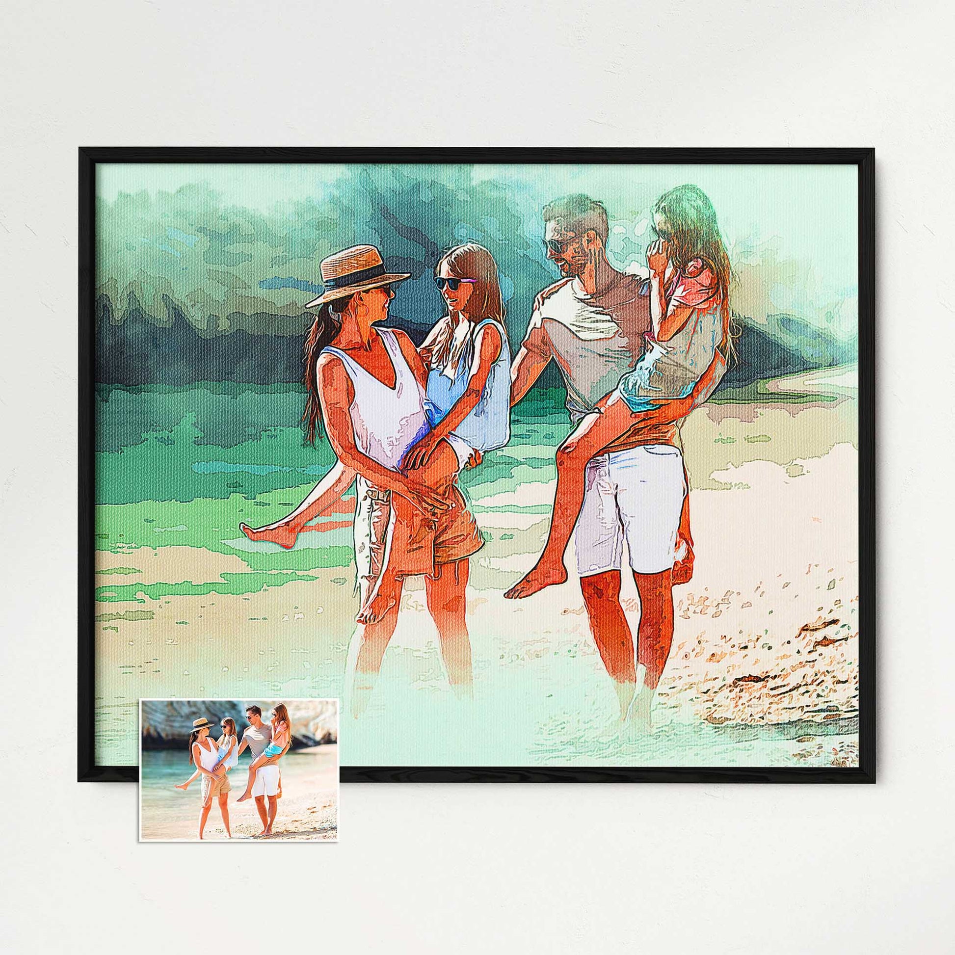 Celebrate the beauty of art with our Personalised Watercolor Texture Framed Print. Created from your photo, this unique artwork is a stunning representation of creativity and imagination. The vibrant and colorful watercolor textures