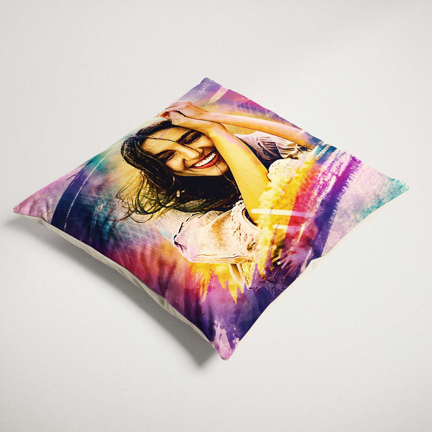Transform your living space into an art gallery with the Personalised Artistic Brush Painting Cushion. Made from soft velvet fabric and printed with a design derived from your photo, this handmade cushion is a creative and original idea