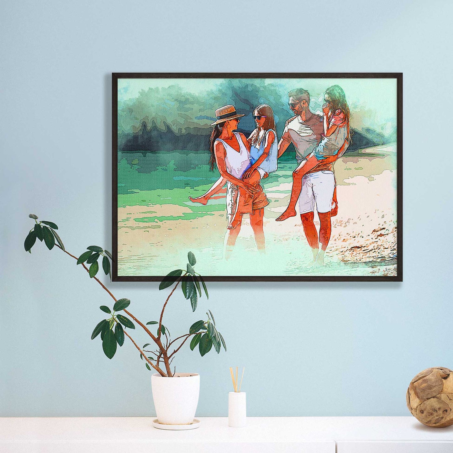 Add a touch of artistic charm to your interior with our Personalised Watercolor Texture Framed Print. Crafted from your photo, this beautiful artwork showcases the fusion of creativity and imagination, vibrant and fresh colors