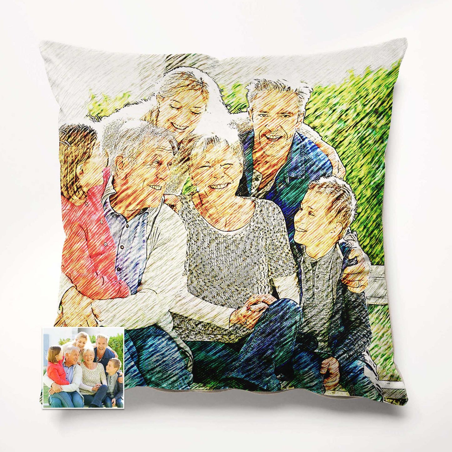 Elevate your relaxation experience with our bespoke Artsy Illustration Cushion. Featuring a print from your favorite photo, this cushion offers a unique and personalized touch to your space. Its soft velvet fabric for cosy comfort