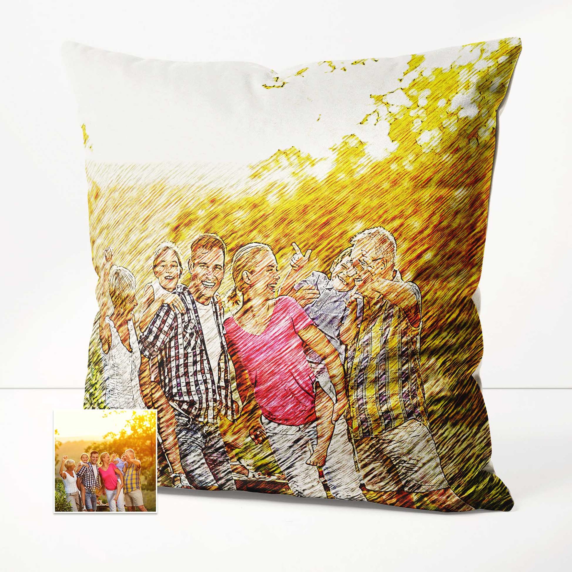 Indulge in the ultimate comfort with our Artsy Illustration Cushion. Made from sumptuous velvet and adorned with a personalized print, it brings a touch of luxury to your home. Whether you're seeking a stylish interior accent 