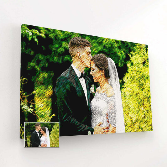 Experience the magic of personalized artsy illustration canvas, created from your favorite photo. Each brushstroke captures intricate details, resulting in a sharp and vibrant masterpiece. This unique piece of fine art is a perfect addition
