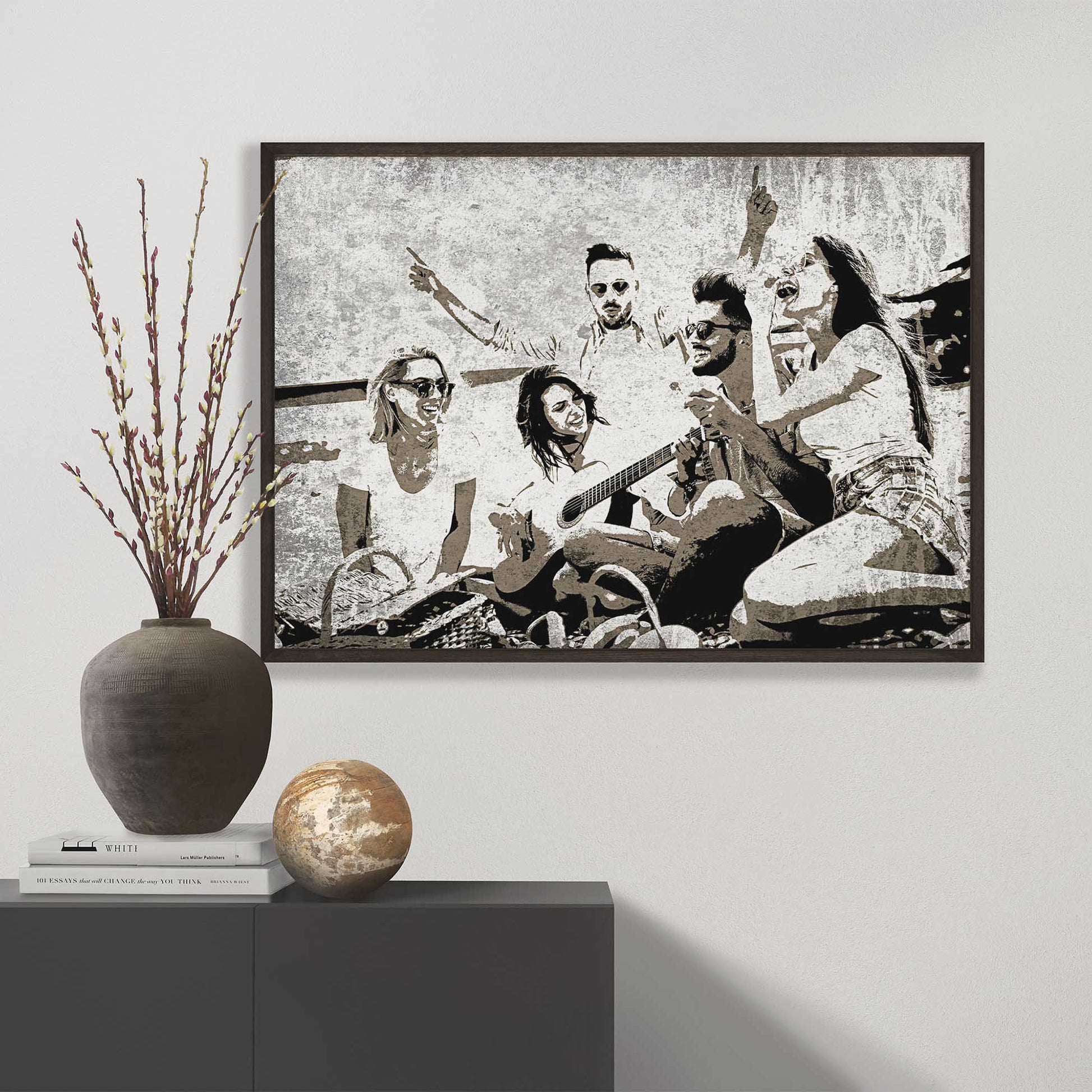 Make a statement with our Personalised Black & White Graffiti Street Art Framed Print. Printed from your photo, this unique artwork embraces urban style with its original street art aesthetic. Its minimalist and inspiring design 