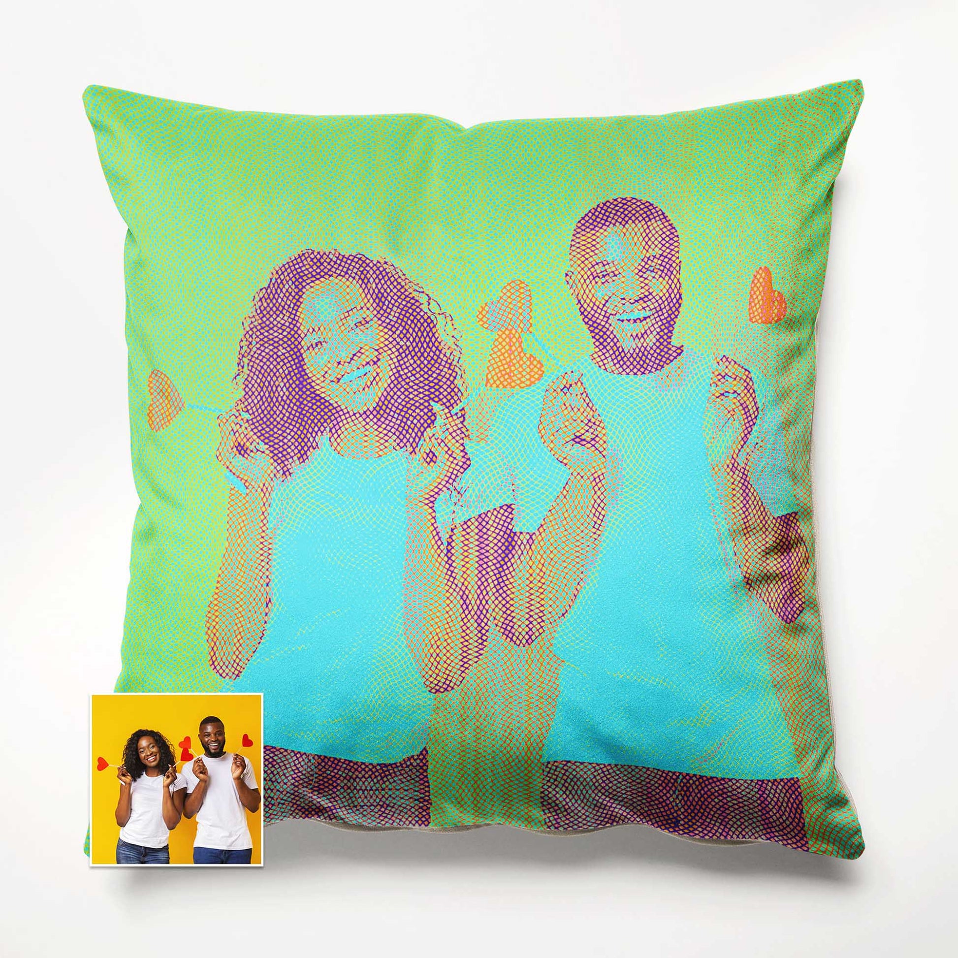 Express your individuality with the Personalised Blue Engraved Cushion. Crafted from soft velvet fabric, this cool and fresh cushion allows you to print your photo, creating a fun and personalised accessory, handmade 