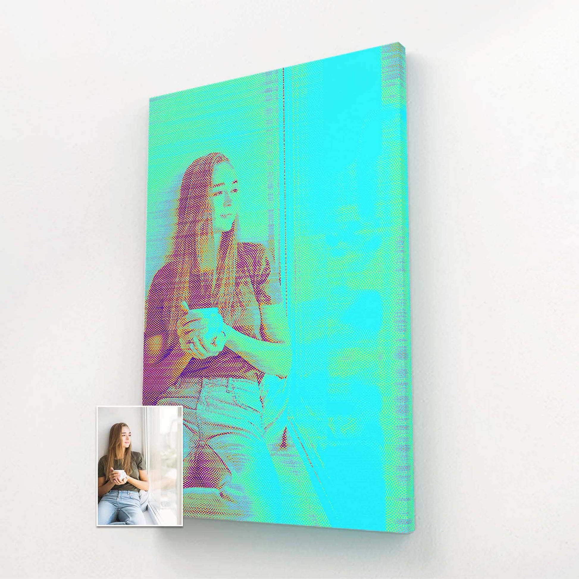 Add a touch of elegance to your space with our Blue Engraved Canvas, a masterpiece created from your cherished photo. The fun and cool design infuse a fresh and vibrant vibe, making it a modern and inspirational addition to any room