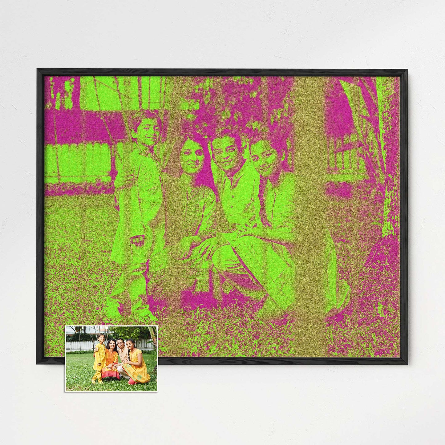 Add a pop of originality to your space with our Personalised Neon Green Framed Print. The fresh and fun neon hues light up any room, creating a disco-bright party atmosphere. Crafted from your photo, this unique artwork is a perfect decor 