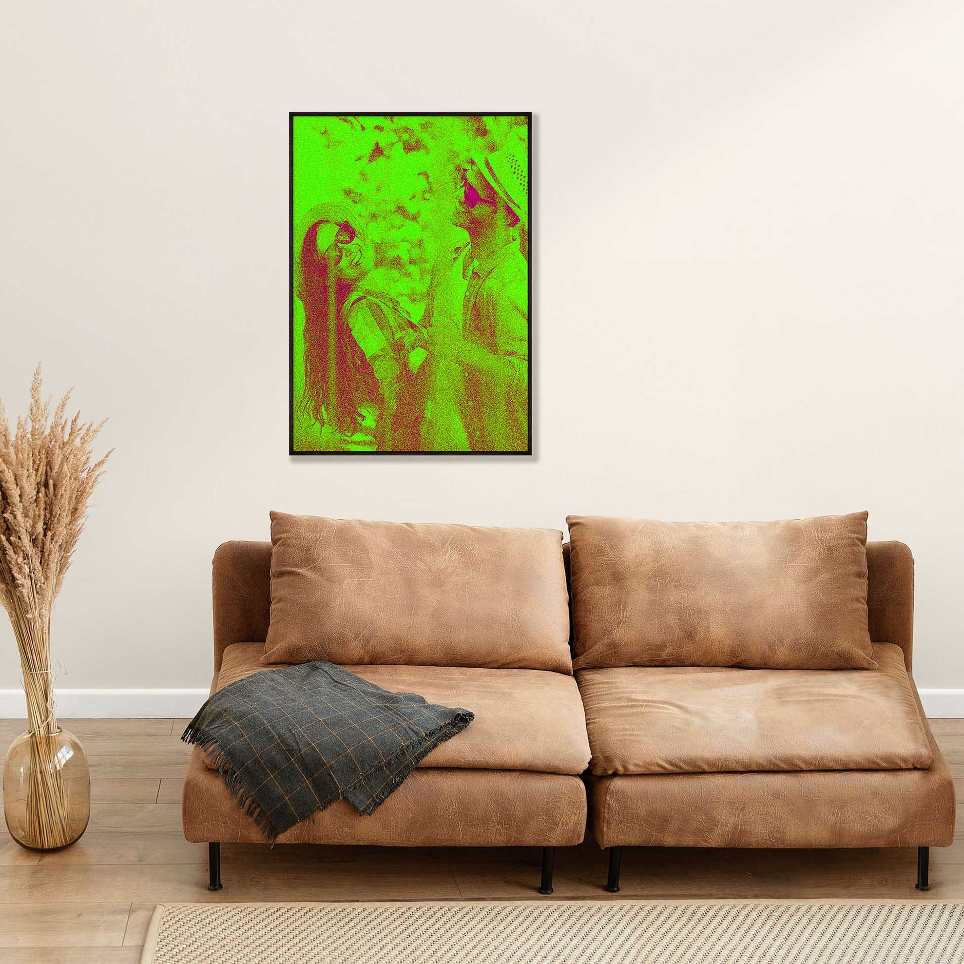 Embrace the neon green radiance with our Personalised Neon Green Framed Print. The bold and vibrant hues exude a lively and playful energy that lights up your space. Crafted from your photo, this print showcases a truly unique artwork