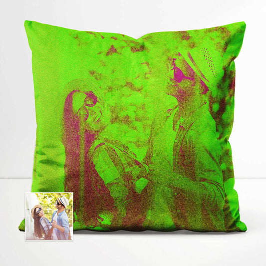 Add a pop of color and excitement to your home decor with the Personalised Neon Green Cushion. Its fresh and fun design instantly uplifts the ambiance, making it perfect for parties or simply adding a vibrant touch