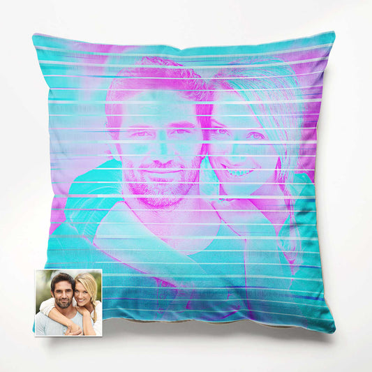 Elevate your decor with the Personalised Purple and Blue Cushion. Its vibrant and vivid colors add a sharp and modern touch to any space. Crafted with elegance and made from soft velvet, this colorful cushion, customised with a print 