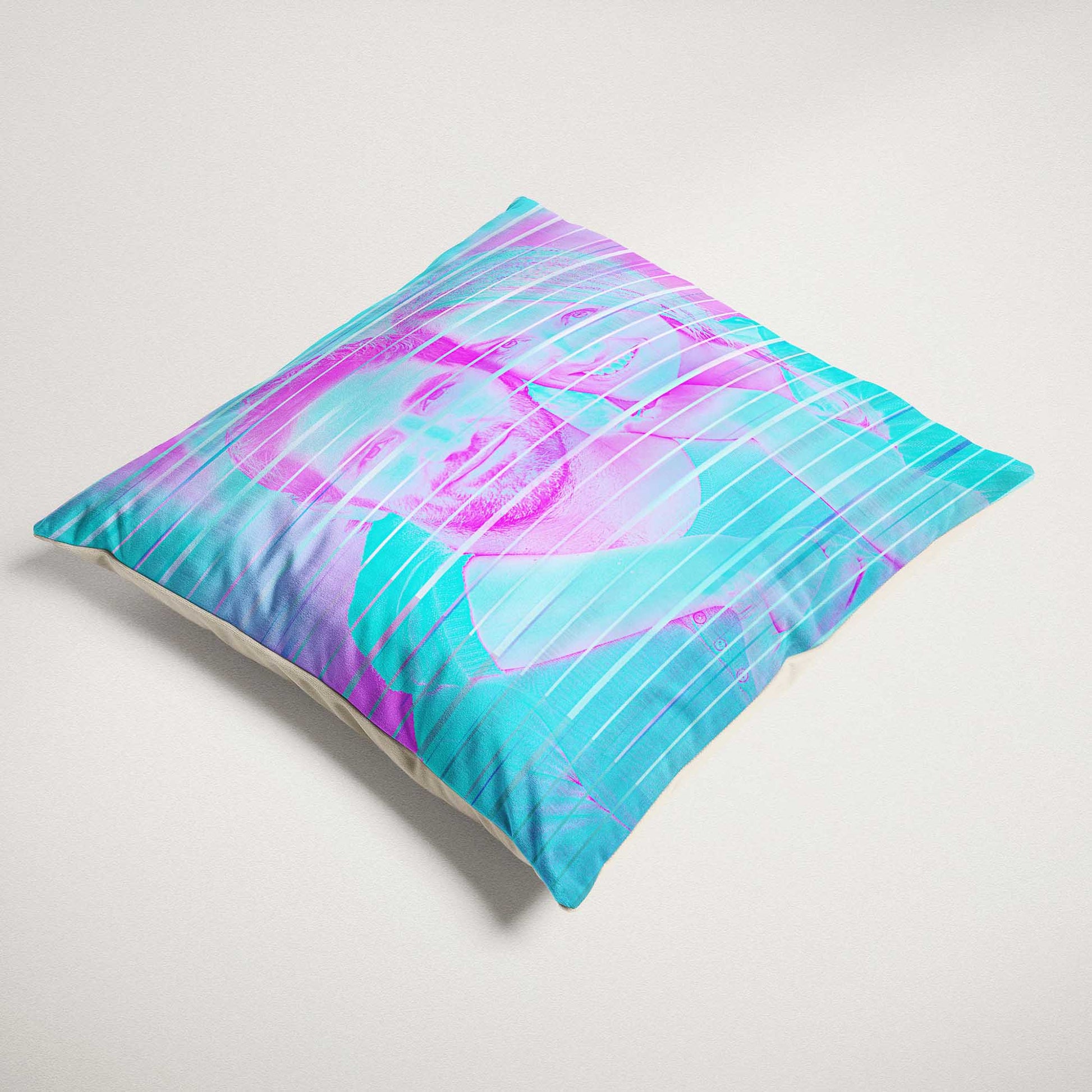 Experience the beauty of the Personalised Purple and Blue Cushion. Its vibrant and vivid hues add a modern and stylish flair to any space. Made from soft velvet, this cushion offers a cozy and inviting touch
