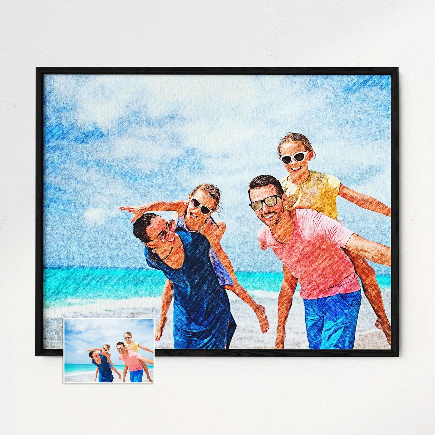 Authentic and Elegant: Transform your favorite photo into a personalised fabric texture framed print. The real and natural texture of the fabric gives it an authentic look, creating a unique and original piece of art
