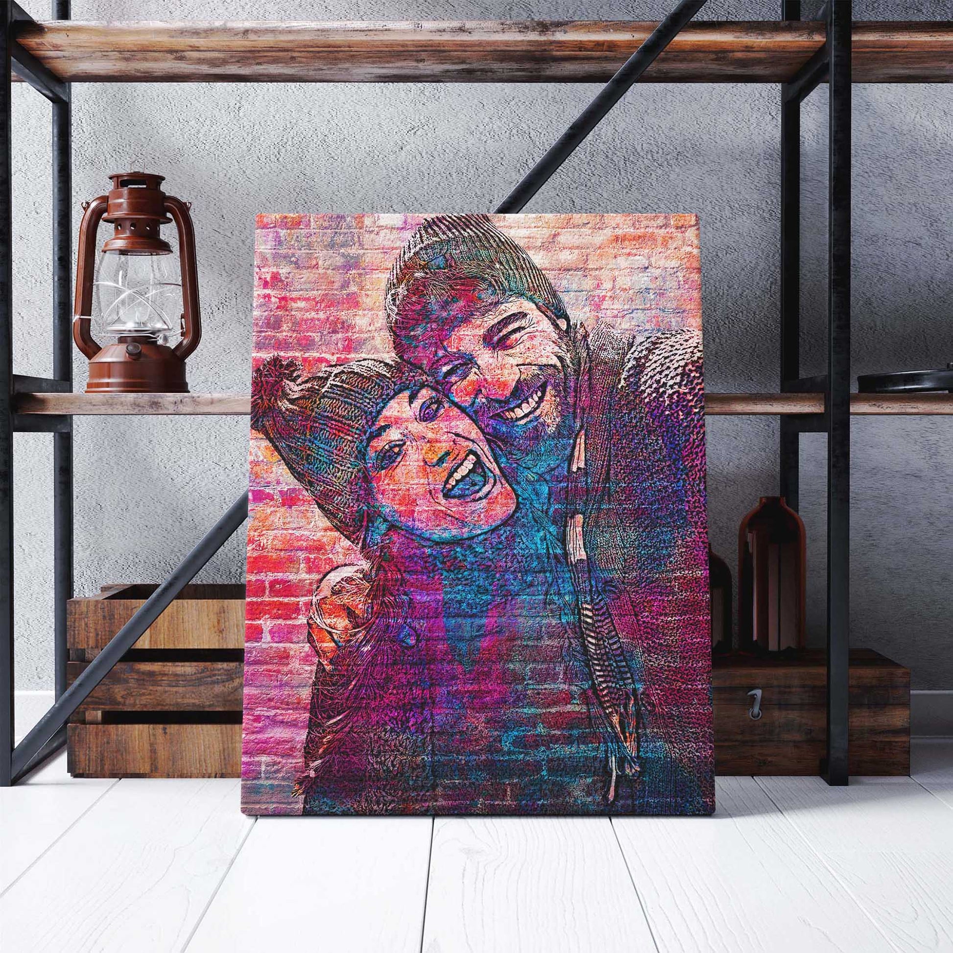 Personalised Brick Graffiti Street Art Canvas - Capture the essence of urban culture with this unique wall art. The graffiti-inspired design on a brick canvas brings a touch of artistic flair to your home
