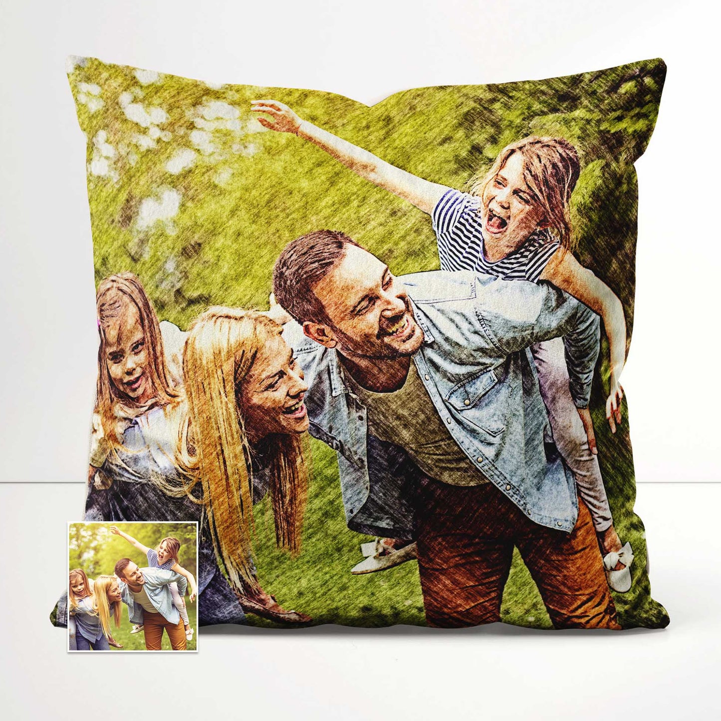 Experience the artistic energy of a Personalised Charcoal Drawing Cushion. Handcrafted with love and made from soft velvet, it provides a comfortable and cosy touch. With a drawing from your photo, it showcases the natural and real beauty