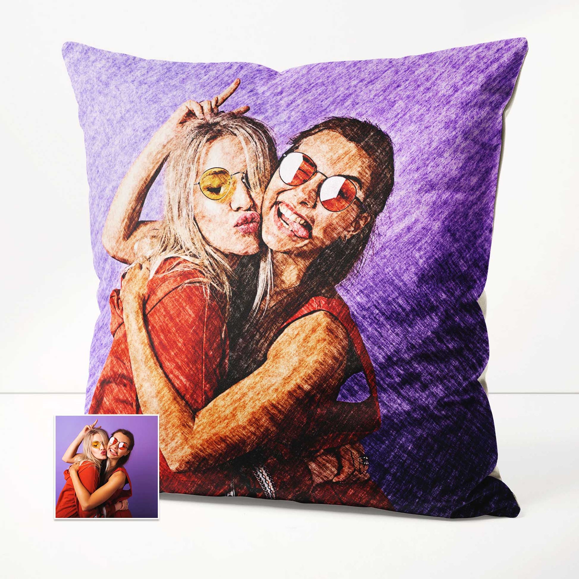 Elevate your space with the elegance of a Personalised Charcoal Drawing Cushion. Handmade with attention to detail and crafted from soft velvet, it offers a luxurious and relaxing experience. Capture the natural and real essence of photos