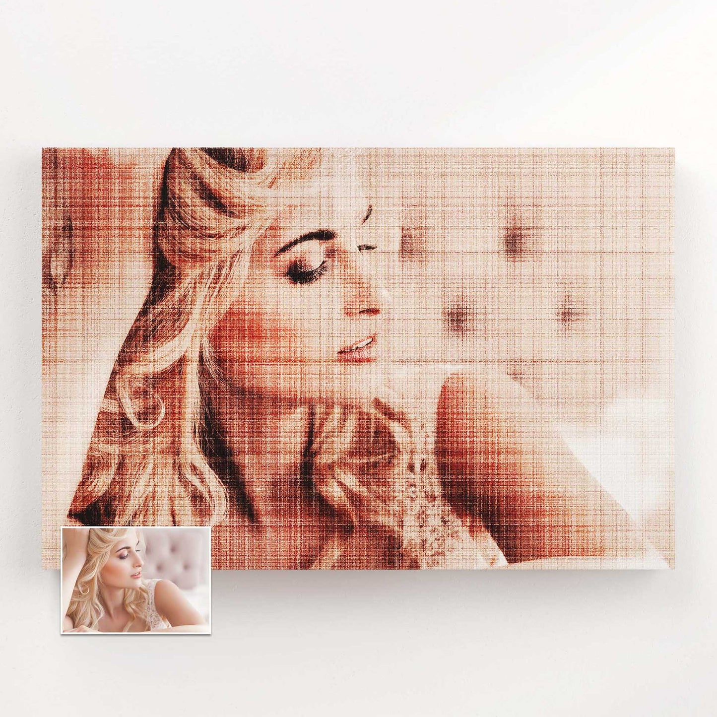 Celebrate special moments with a Personalised Fabric Texture Canvas, crafted through painting from your photo. This canvas is a true work of art, with its original and unique design. Its fine art quality makes it an excellent choice 
