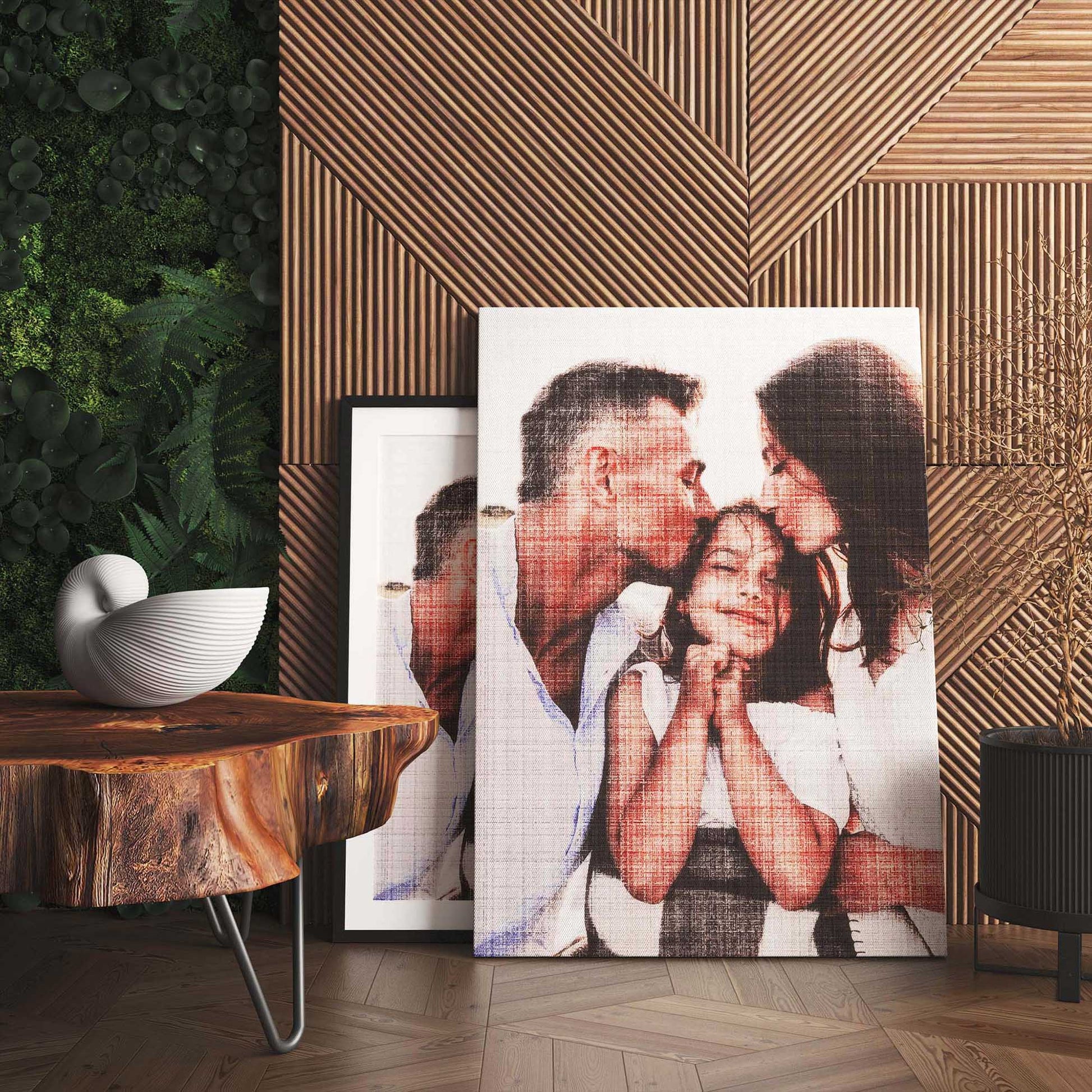 Make a statement with a Personalised Fabric Texture Canvas, a stunning piece of artwork created by painting from your photo. Its original and unique design adds a touch of fine art to your space. Perfect for weddings, engagements