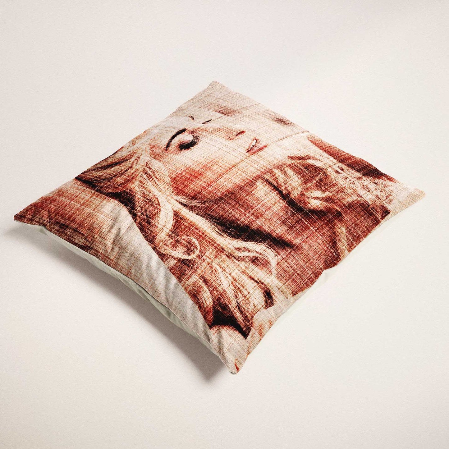 Immerse yourself in the comfort of our Personalised Fabric Texture Cushion, crafted in a canvas style. With a painting created from your photo, it exudes warmth and cosiness, providing the perfect atmosphere for relaxation, handmade