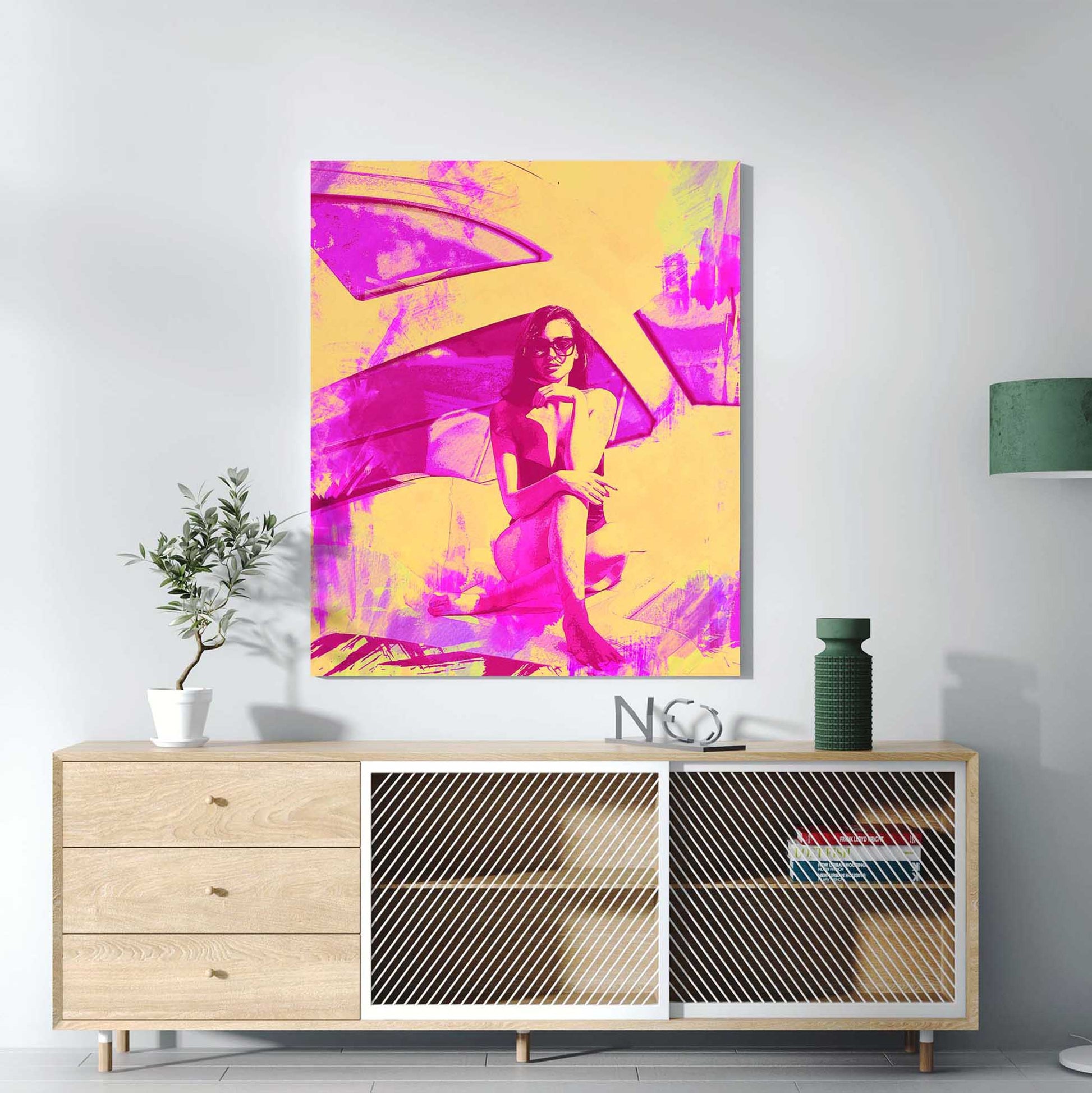 Discover the magic of personalized art with our Personalised Pink & Yellow Painting Canvas. Crafted with utmost care and precision, this watercolor painting from photo embodies the essence of your cherished memories
