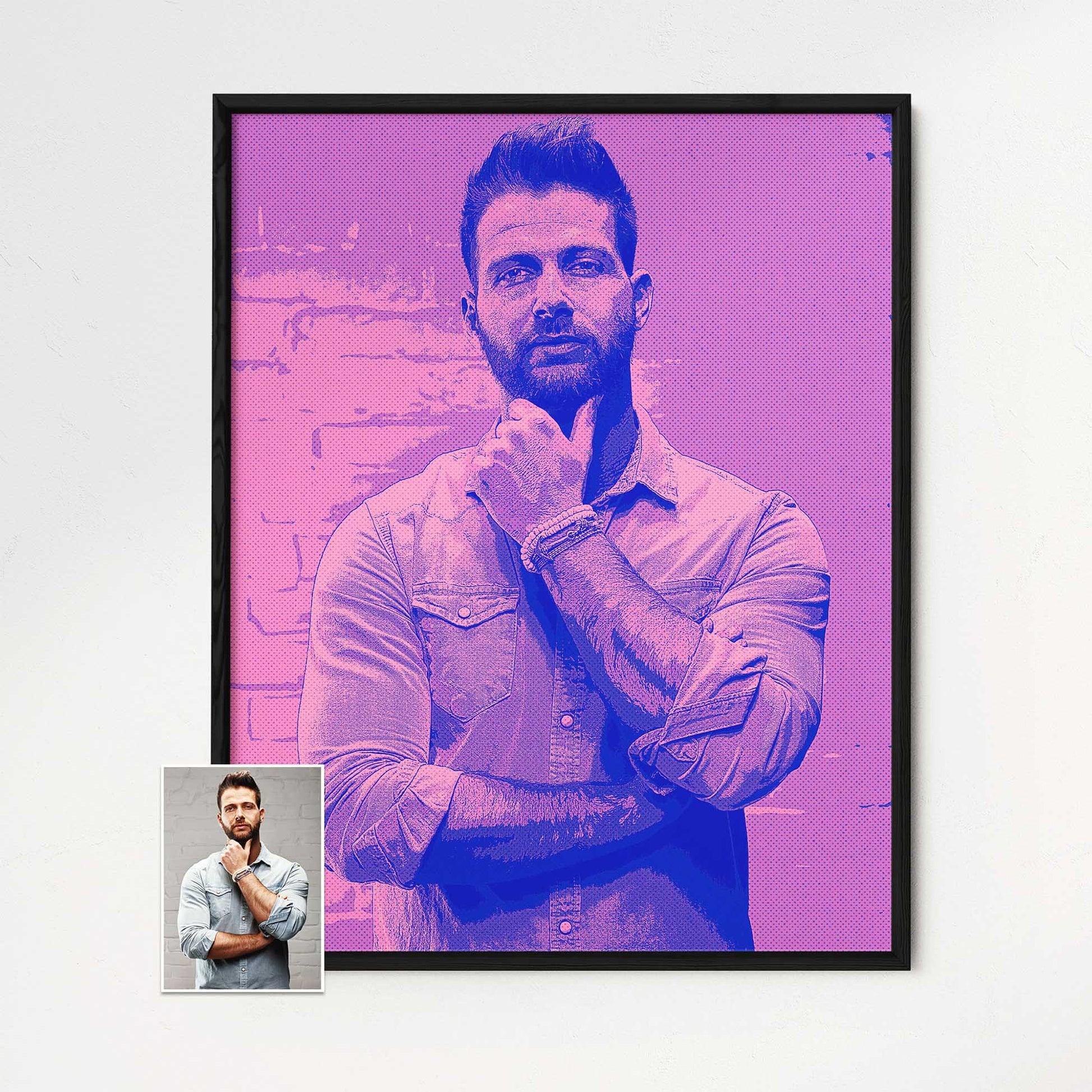 Immerse yourself in the world of artistry with our Personalised Colourful Drawing Framed Print. This exceptional artwork, crafted from a photo, showcases a pencil effect that adds a unique and fresh perspective, quirky and imaginative 