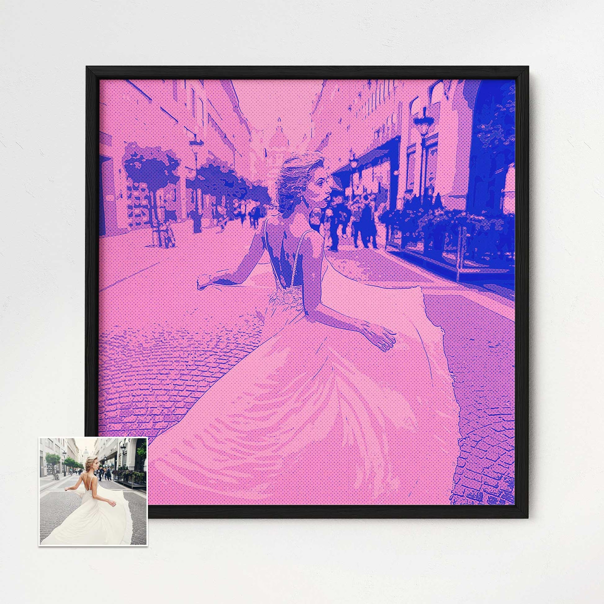 Elevate your space with our Personalised Colourful Drawing Framed Print. This unique artwork, created from a photo, captures the essence of creativity and imagination with its pencil effect. The fresh and quirky design 