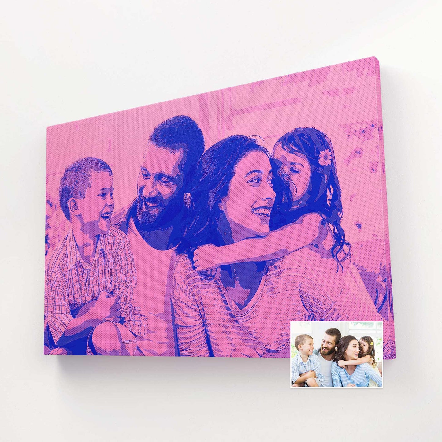 Immerse yourself in a world of vibrant energy with our Personalised Purple & Pink Comic Cartoon Canvas. Transform your photo into a retro-inspired cartoon masterpiece that exudes a visual stunning vibe