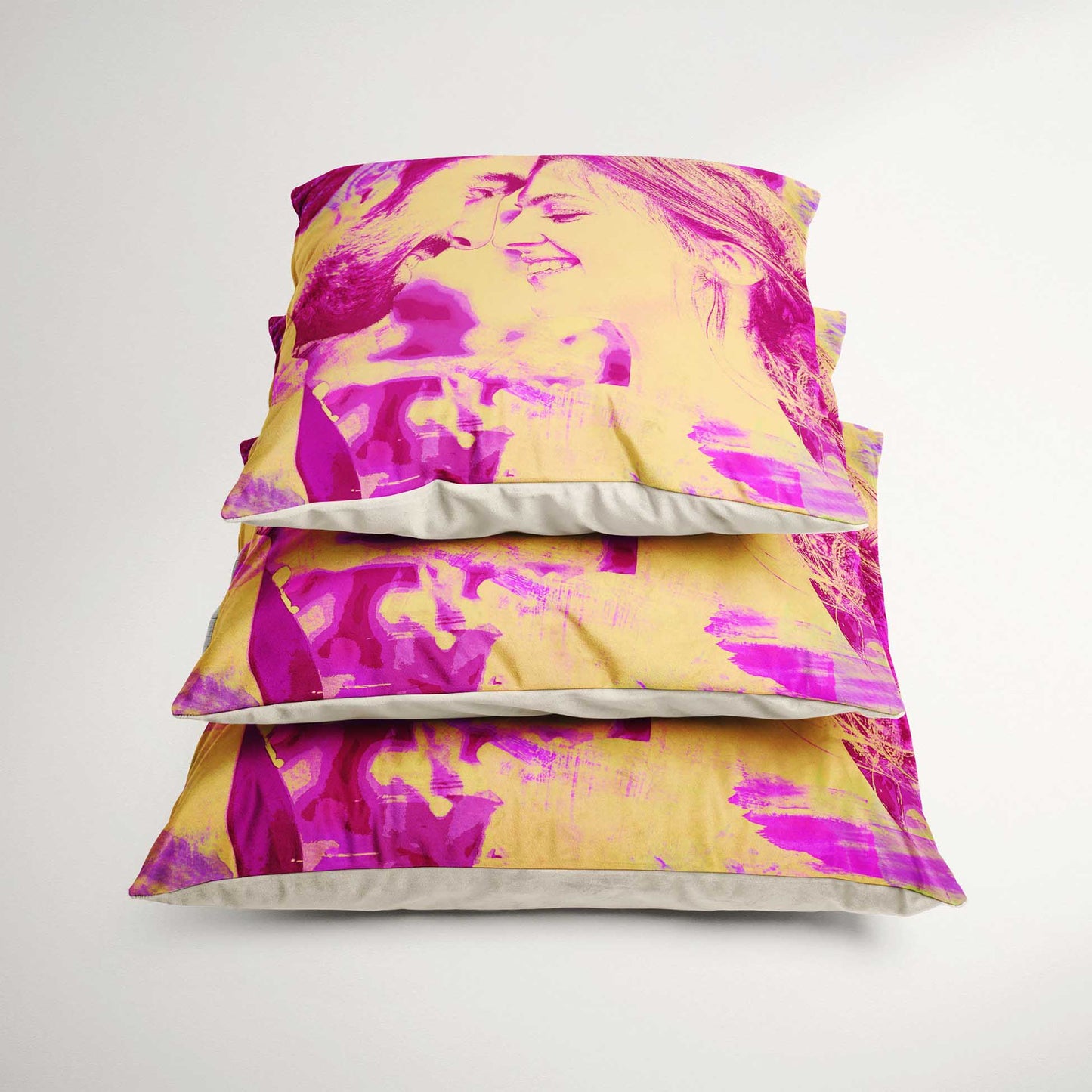 Indulge in the beauty of original artwork with the Personalised Pink and Yellow Watercolour Cushion. Handmade with care, this soft velvet cushion features delicate brush strokes that create a unique and stunning visual appeal