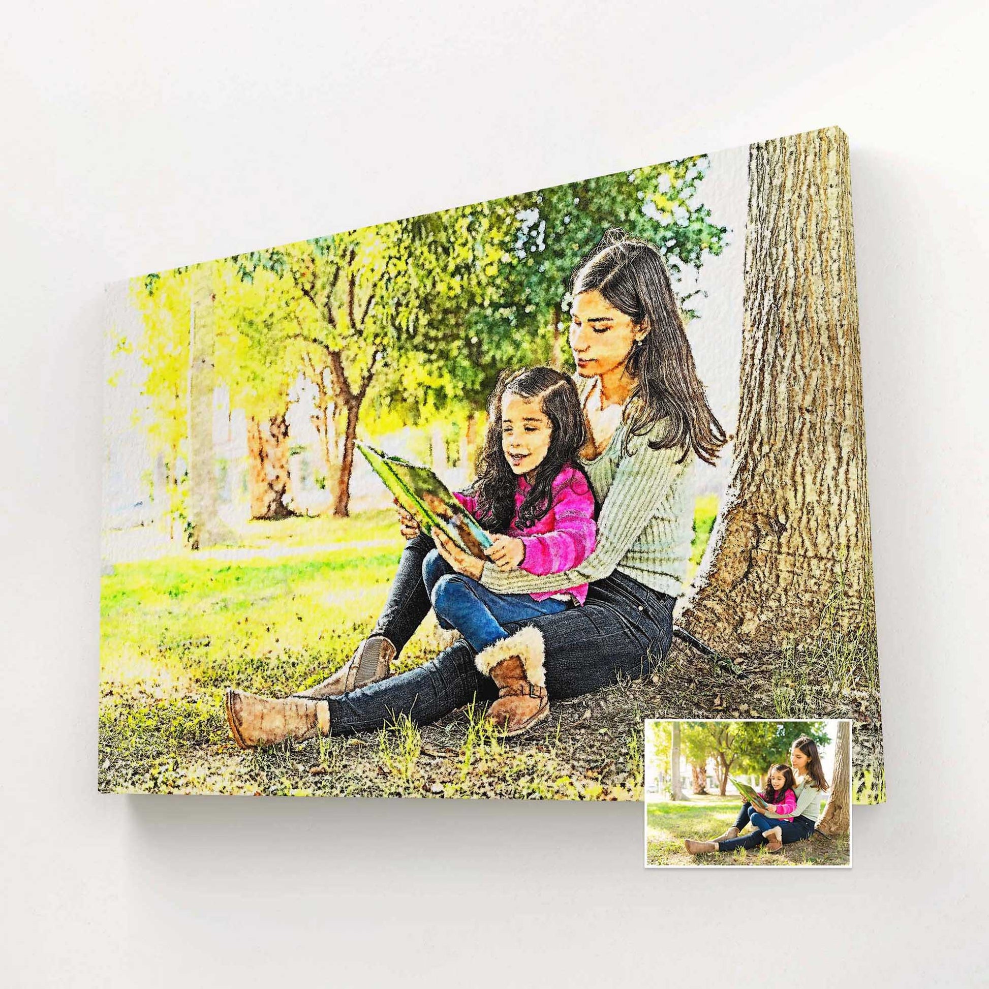 Experience the timeless beauty of a Personalised Watercolor Painting Canvas