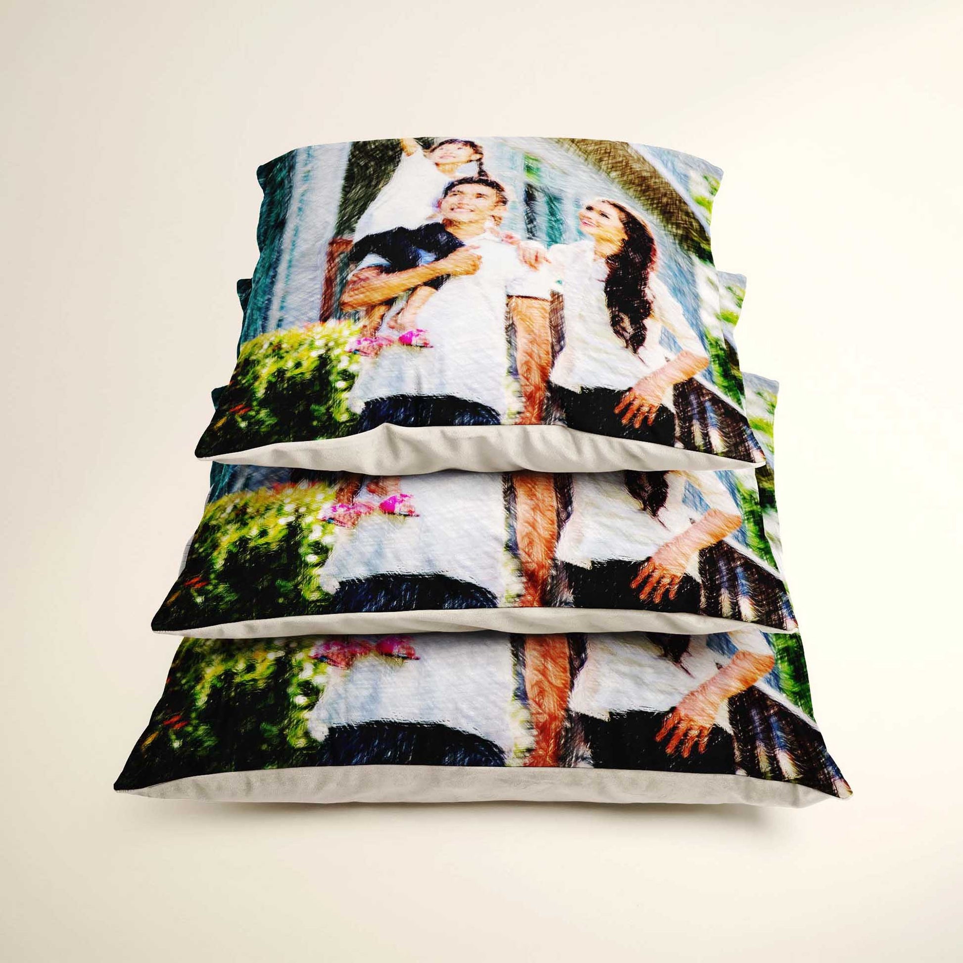 Personalize your space with our Personalised Colourful Drawing Cushion. Turn your cherished photo into a vibrant and fun drawing that graces this soft velvet cushion. It's the perfect companion for chilling, relaxing, and unwinding 