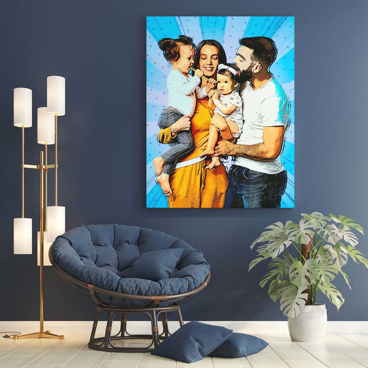 Add a touch of comic-inspired fun to your wall with our customised Cartoon Comic Canvas. Perfect for bringing life to any occasion, from lively get-togethers to joyful graduation celebrations and treasured family photos