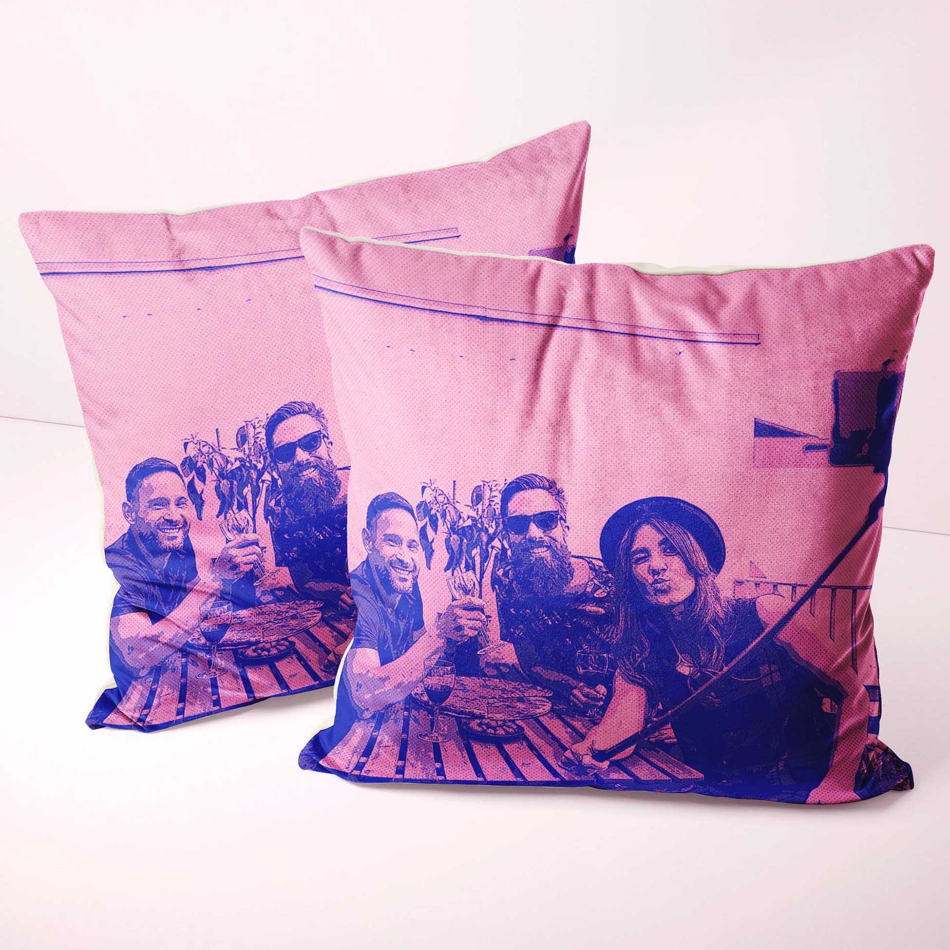 Transport yourself back in time with our Personalised Purple and Pink Comics Cushion. Featuring a retro-inspired cartoon design, this handmade cushion captures the essence of old-school charm. Transform your photo into a personalized comic 
