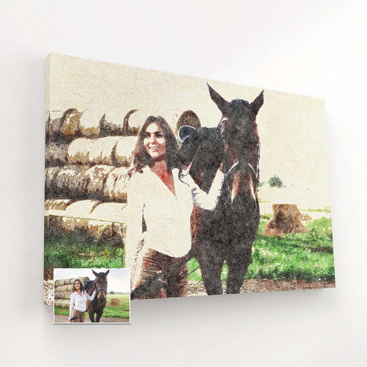 Experience the beauty of our Personalised Crosshatch Canvas, capturing the essence of natural elegance. From a photo, we create a stunning digital artwork with a modern crosshatch look. The texture and fabric-like feel of this real canvas