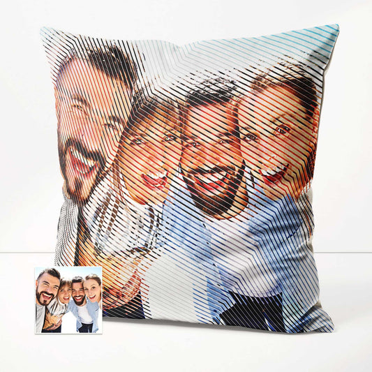 Enhance your home decor with a Personalised Abstract Lines Cushion. Its elegant and modern design, printed from a photo, adds a unique touch to any space. Crafted from soft velvet fabric, it offers a cozy and comfortable feel