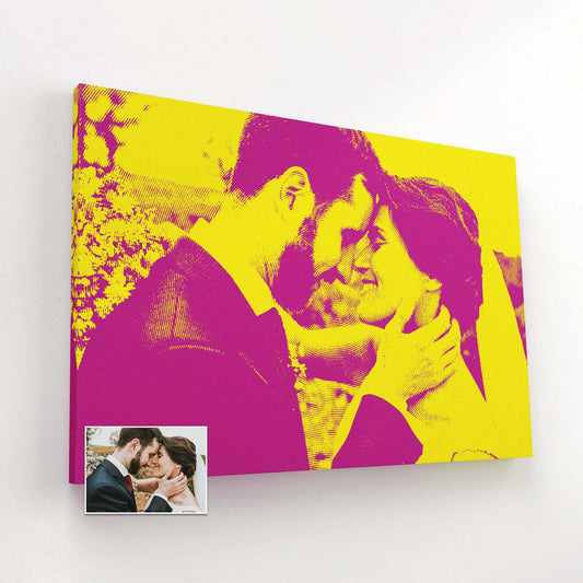 Personalised Yellow and Pink Texture Canvas: Immerse yourself in a world of color with this vibrant and unforgettable artwork
