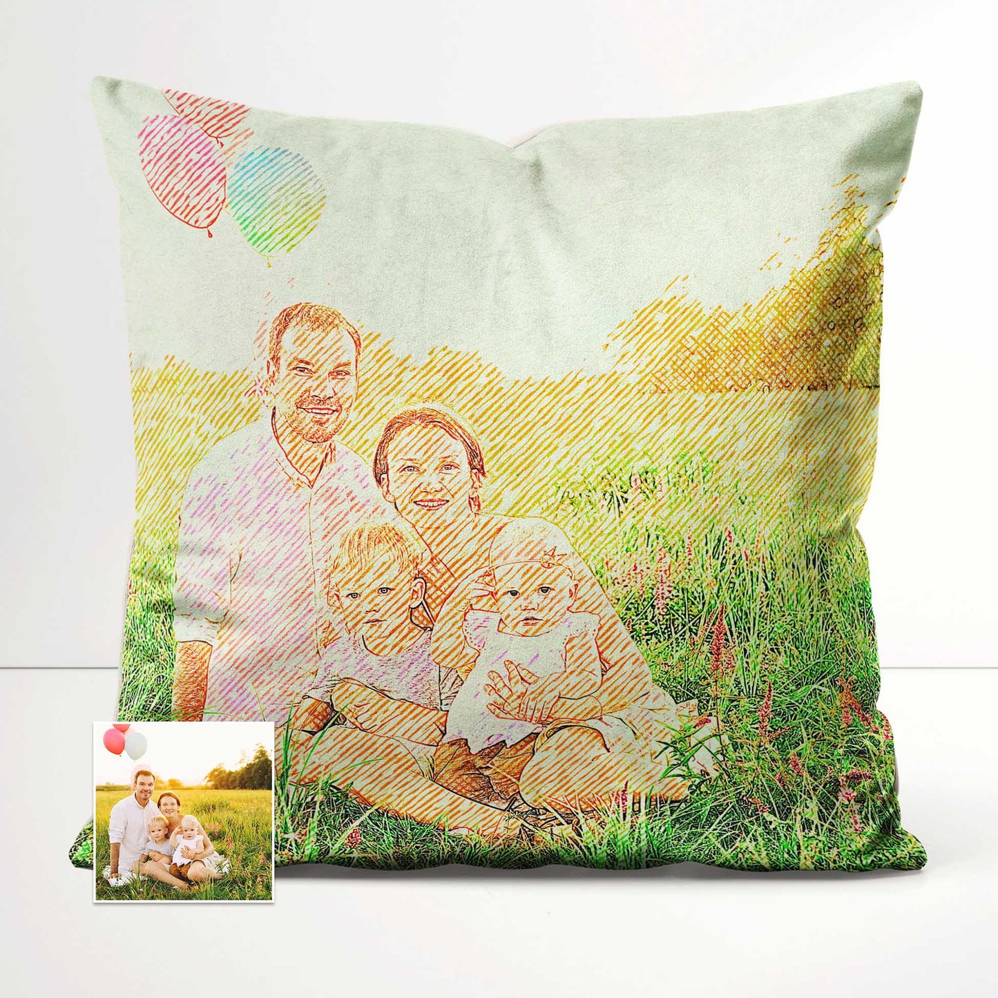 Elevate your home decor with the Personalised Drawing Crosshatch Cushion, a masterpiece of original design. This luxury cushion showcases a stunning digital art-inspired pattern that brings a trendy and hip vibe to your space