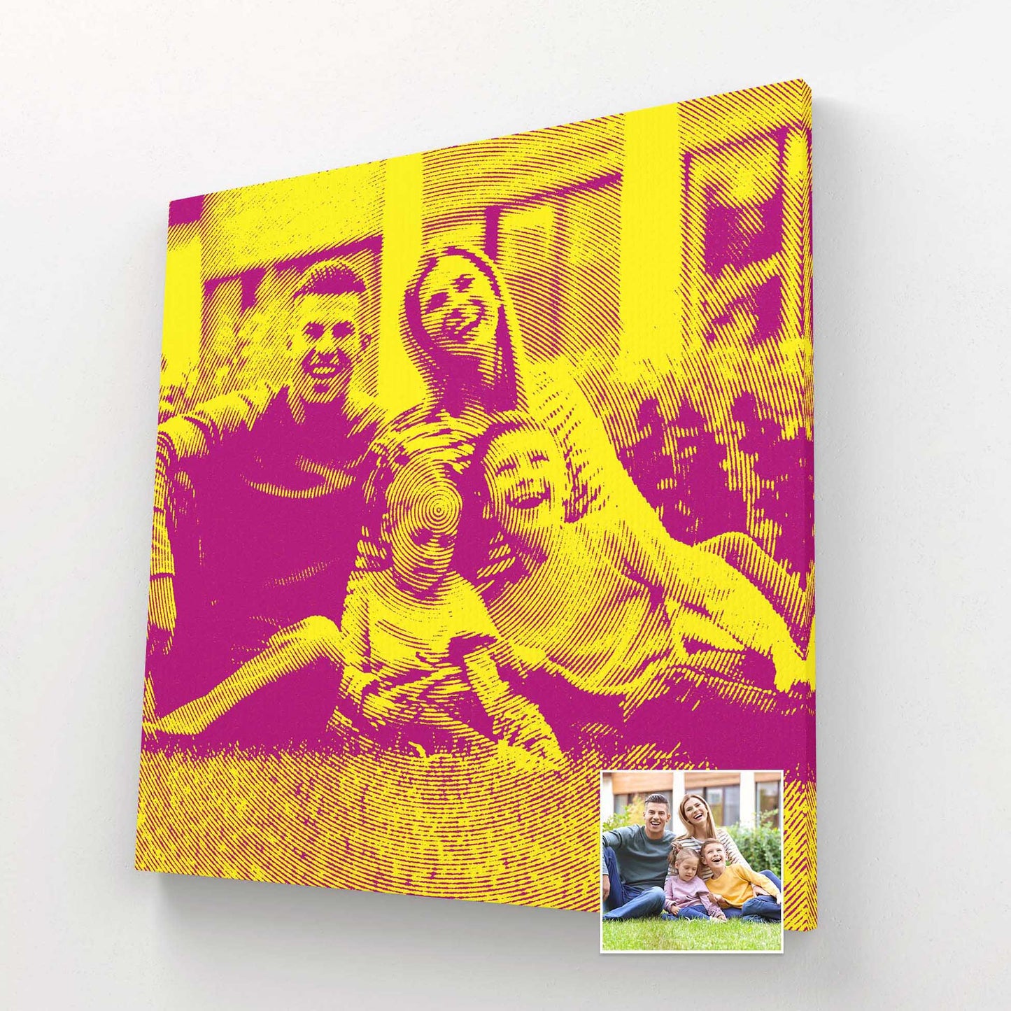 Personalised Yellow and Pink Texture Canvas: A burst of vivid colors that brings happiness and joy to any room