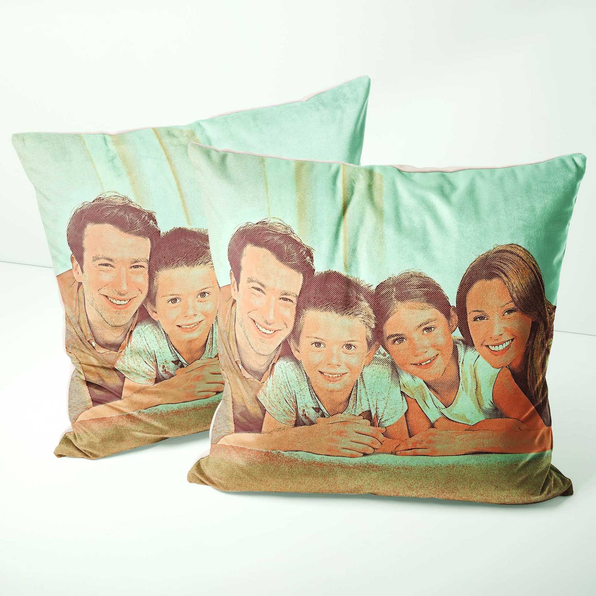 Introduce a touch of modernity and style to your home decor with the Personalised Orange and Green Cushion. This custom-designed cushion showcases a vibrant digital art print, created from your own photo, for a fresh and trendy look