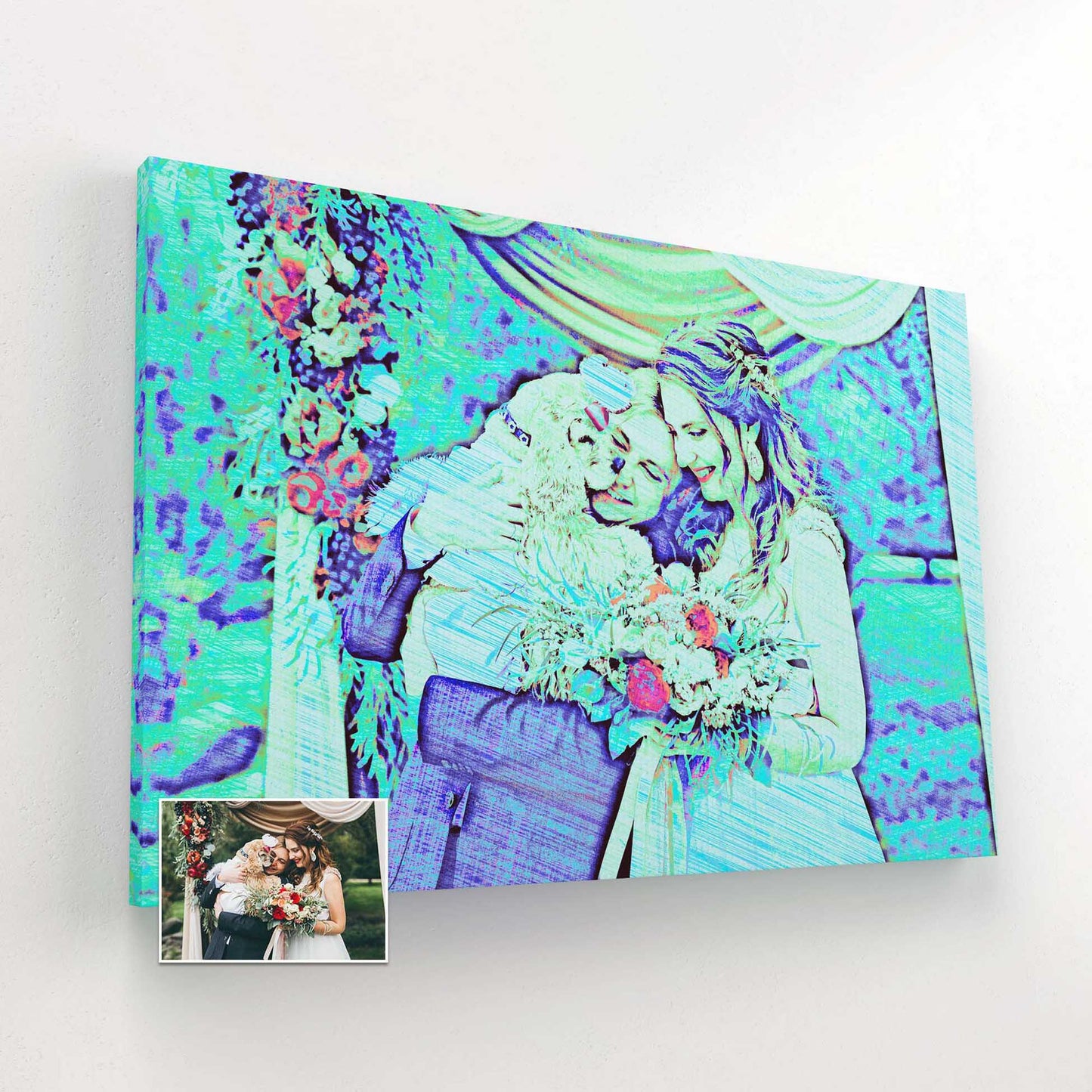 Add a pop of color to your space with our Personalised Blue Drawing Canvas. This vivid and vibrant painting, printed on handmade canvas, is a hip and trendy way to express your creativity. It's an original and creative gift 