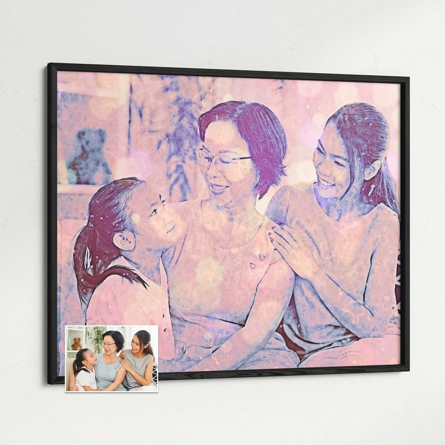 Personalised Special Purple FX Framed Print: Transform your cherished photo into a work of art. The stunning bokeh effect and vibrant colors make this piece truly special. Printed on gallery-quality paper and framed with care
