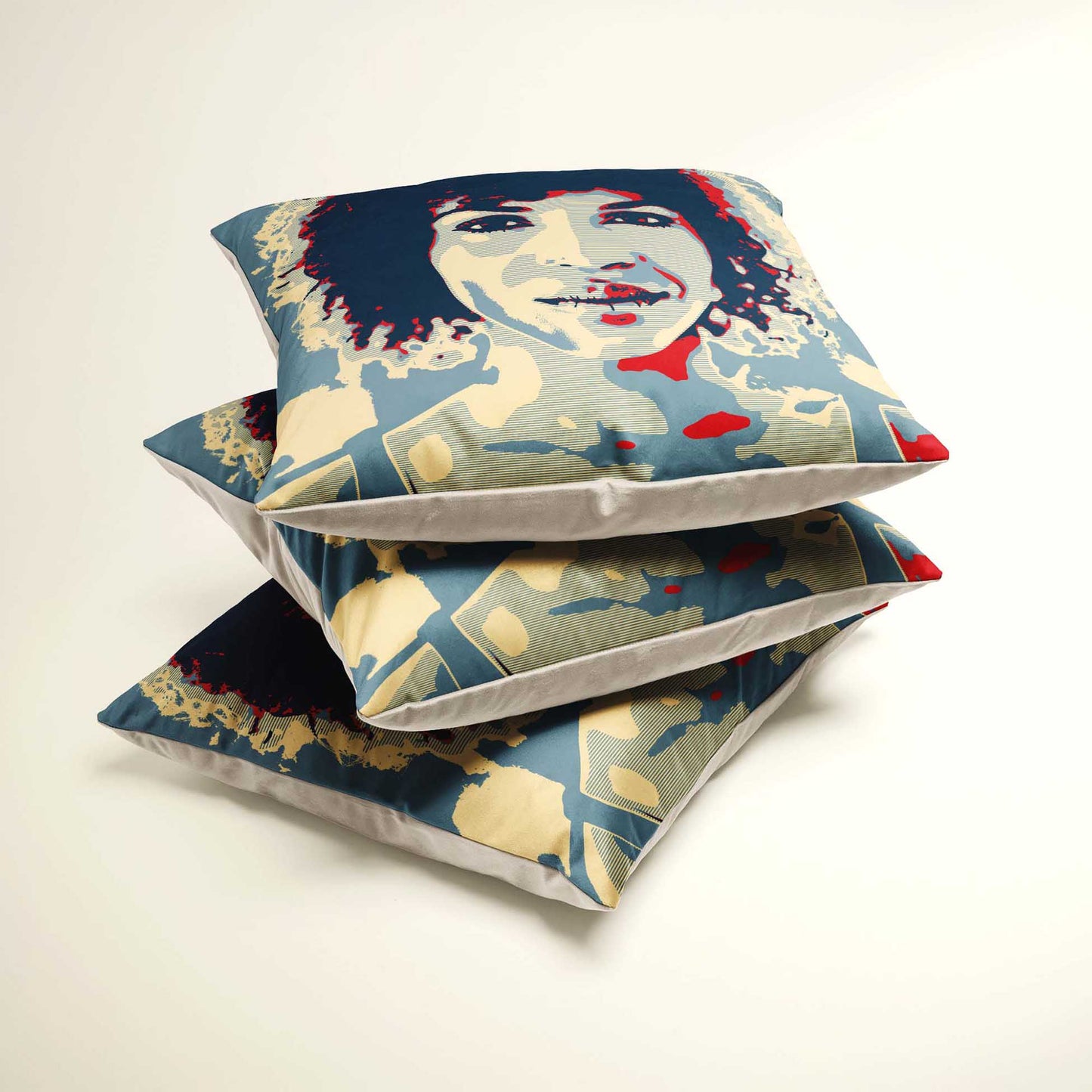 The Personalised Election Poster Cushion is a true work of art. Its pop art design brings a unique and original touch to your home decor. Made from soft velvet, it offers a luxurious feel. The vibrant colors and trendy print form photo 