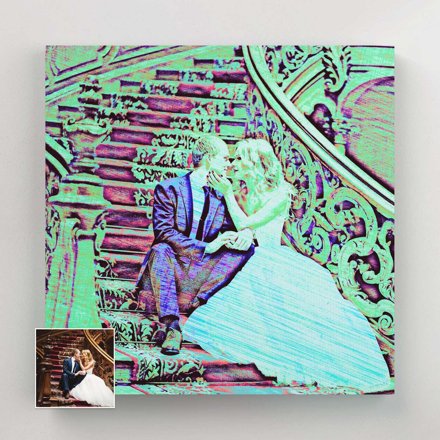 Make a statement with our Personalised Blue Drawing Canvas. This trendy and hip painting, printed on handmade canvas, features vibrant colors and an original design. It's a creative gift idea that will leave friends and family in awe 