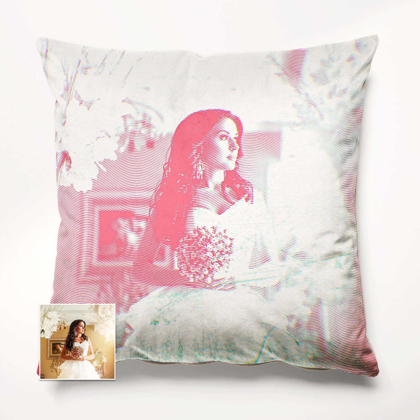 The Personalised Pink Engraving Cushion is a unique and cool home decor accessory that captures your imagination. With the ability to print from a photo, it offers a creative and original way to showcase your memories, handmade soft velvet