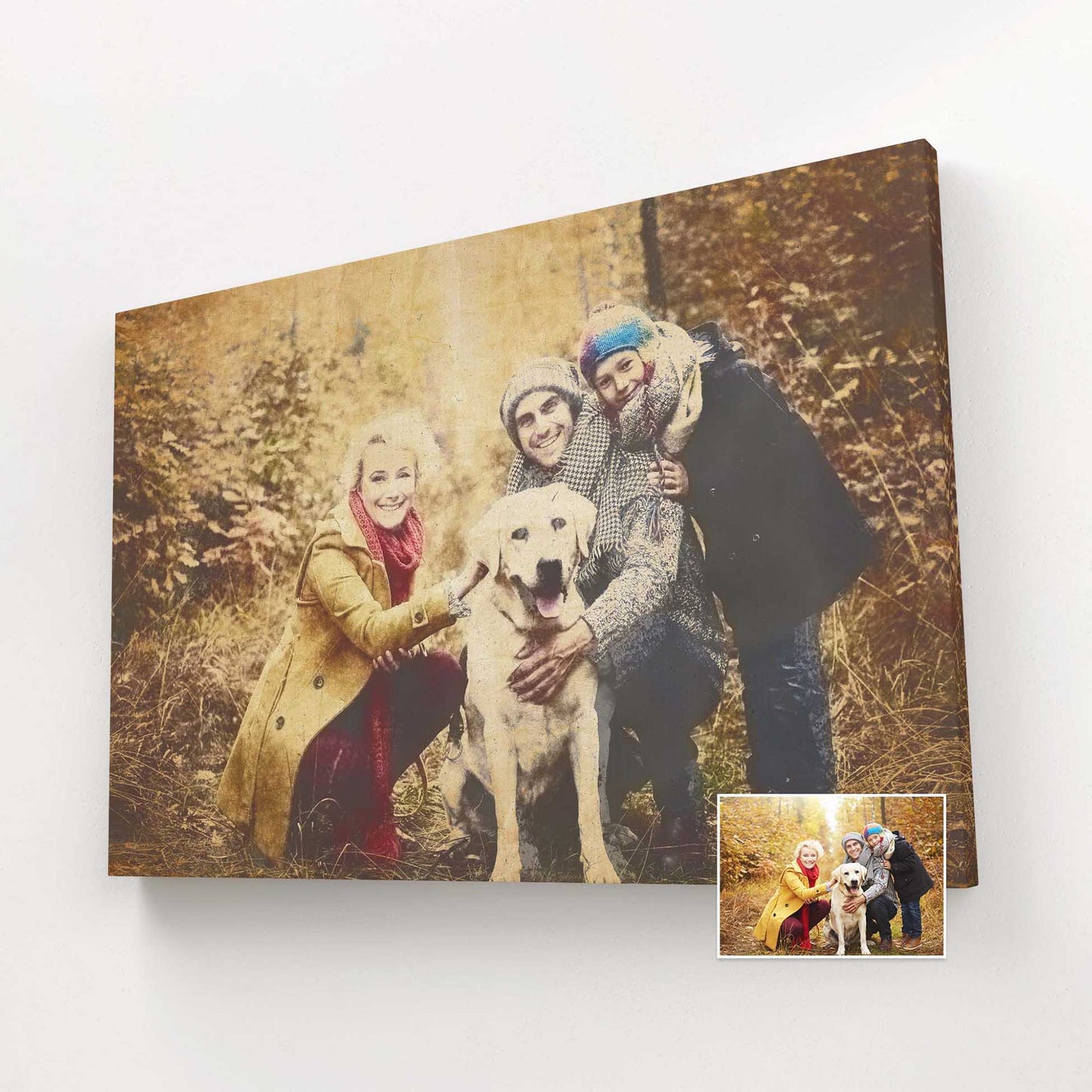 Add a touch of vintage flair to your decor with our Personalised Vintage Gouache Canvas. Each print is carefully crafted, showcasing the artistic beauty and unique character of the original photo, true representation of real art