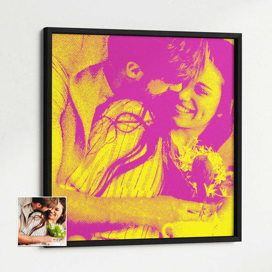 Experience the joy of Personalised Yellow & Pink Texture Framed Print. Its fun and vibrant colors evoke vivid emotions, bringing laughter and smiles to your space. Crafted from your photo, this chic and cool artwork 