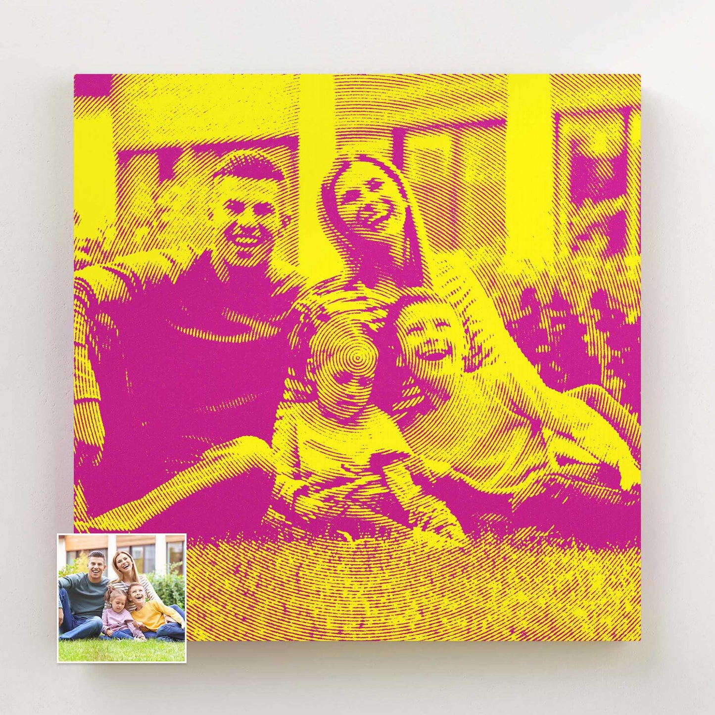Immerse yourself in the vibrant world of the Personalised Yellow and Pink Texture Canvas