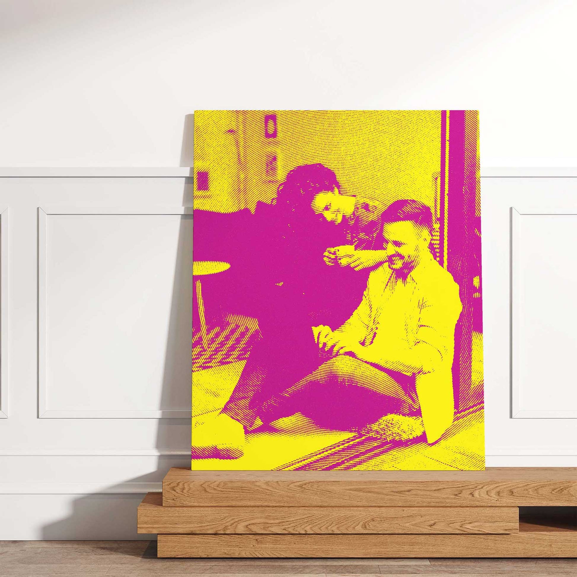 Experience the beauty of the Personalised Yellow and Pink Texture Canvas
