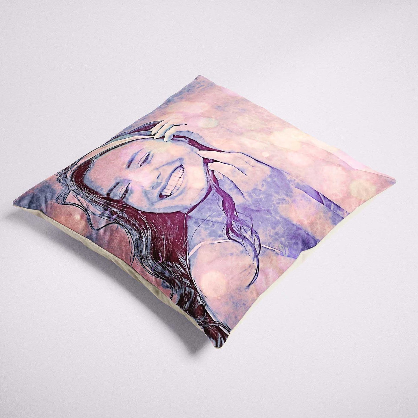 The Personalised Special Purple FX Cushion is a luxurious and personalized addition to your home decor. Custom-made to your specifications, it showcases a unique and original print that adds vibrancy and brightness to any interior